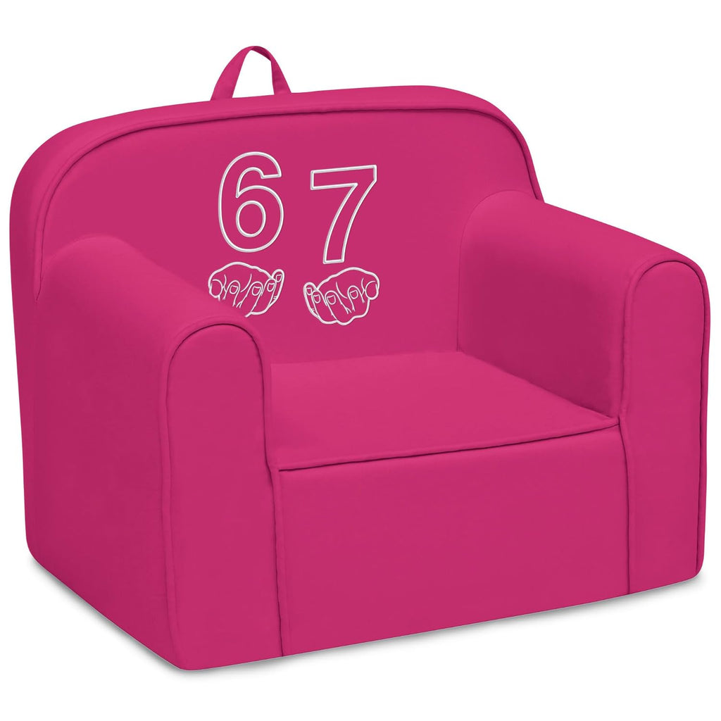 Delta Children 6-7 Cozee Chair - Foam Kids Chair for Ages 18 Months and Up, Hot Pink
