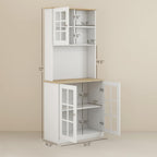 Modern Kitchen Pantry Cabinet, Freestanding Storage Cabinet with Hutch, for Dining Room,for Kitchen Home