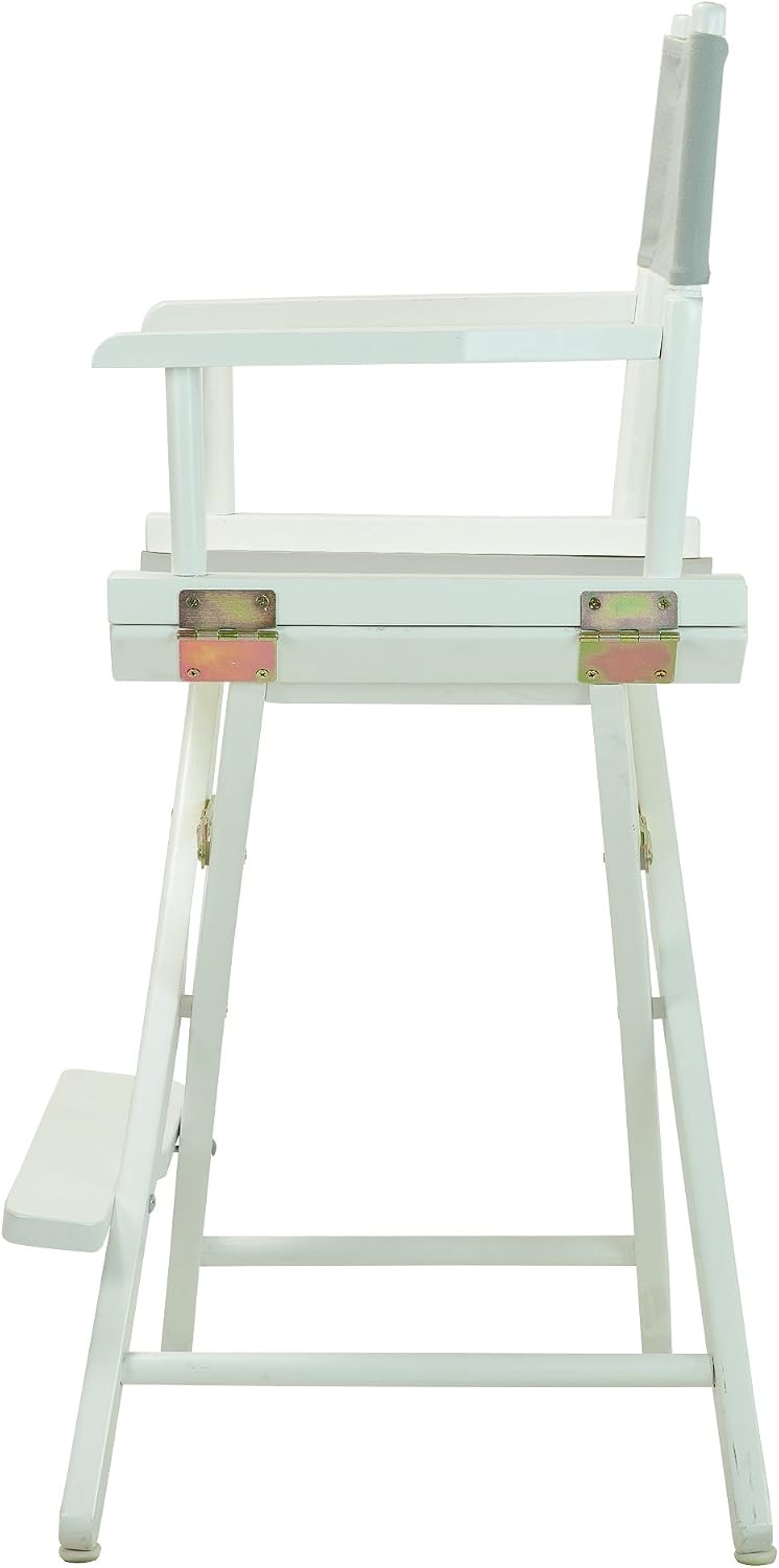 Casual Home 24" Director's Chair White Frame with Grey Canvas, Counter Height