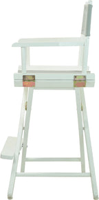 Casual Home 24" Director's Chair White Frame with Grey Canvas, Counter Height