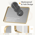 OLIXIS Bathroom Mirror for Over Sink, 30x22 Inch Wall Rounded Rectangle Mirror with Matte Metal Framed, Modern Wall Mount Vanity Mirrors for Home Decor, Living Room, Bedroom, Gold