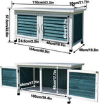 Outdoor Wooden Storage Cabinet with Double Doors Garden Potting Bench Table for Patio and Yard Storage,B-110X55X57.5Cm