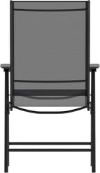 Flash Furniture Paladin Black Outdoor Folding Patio Sling Chair with Black Frame (2 Pack)