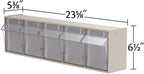 Akro-Mils TiltView Plastic Storage Cabinet with 5 Tilt Out Bins, Horizontal Plastic Parts Organizer, Teacher Toolbox, and Office Supply Organizer, 23-5/8" W x 6-1/2" H x 5-5/8" D, Mocha Raspberry