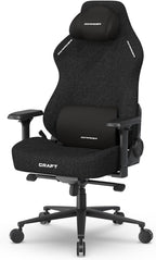 DXRacer Craft L Video Gaming Chair for Adults, Ergonomic Office Reclining Computer Chair with Magnetic Head Pillow and Lumbar Support, Racing Style Height Adjustable (Woven Fabric, Black)