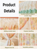 Lace Canopy Bed Curtains, U-Shaped Rail Bed Canopy with Metal Frame, Double Layer Mosquito Net Canopy for Twin Full Queen Beds, Bedroom Decor(Green,W70.9 x L86.6in)