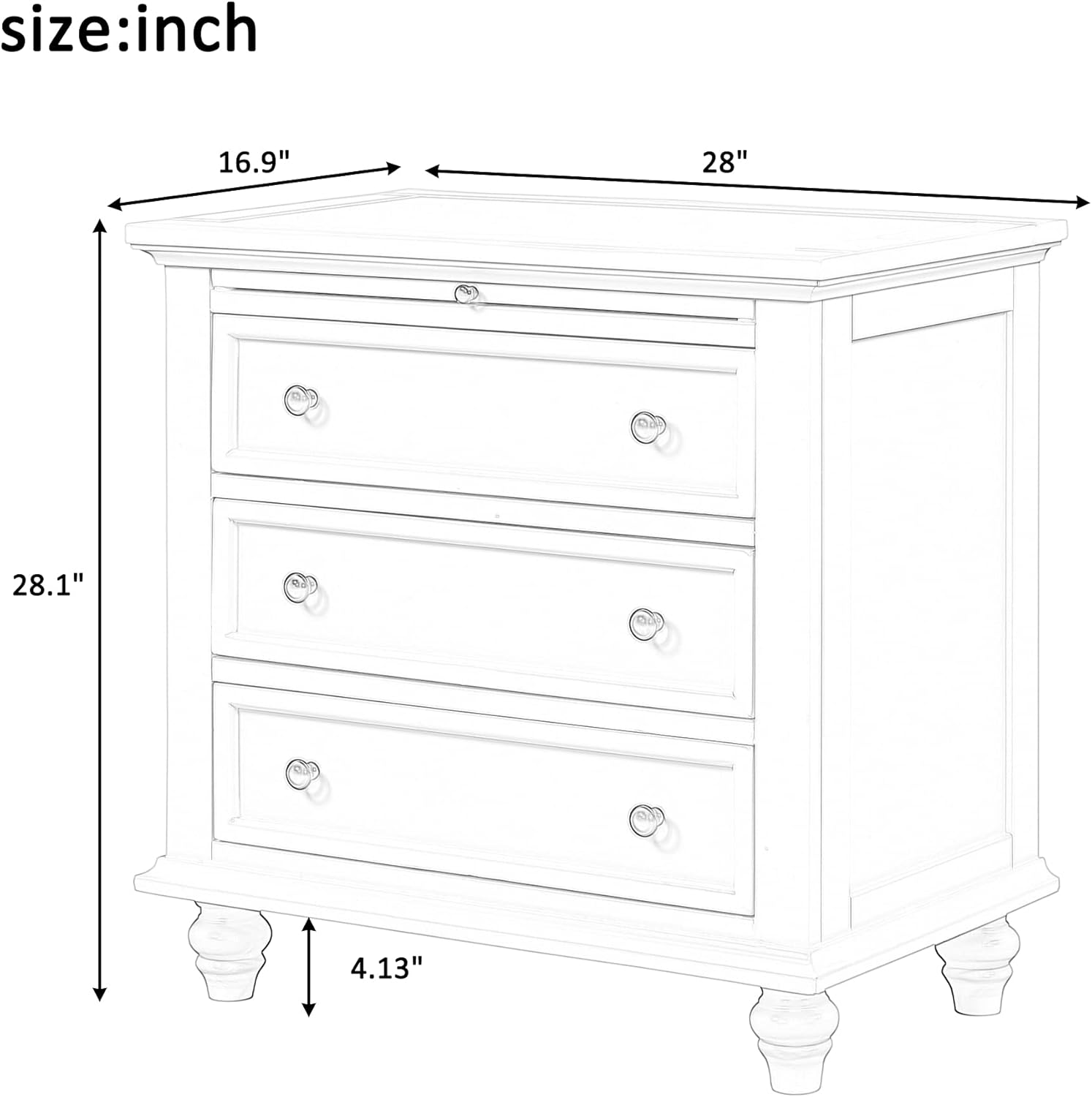 3-Drawer Storage Wood Cabinet, End Table Set of Two with Pull Out Tray As A Bedside Table, A Sofa Side Table, Or As A Decorative Piece for Living Room Or Study Room (Black-09)