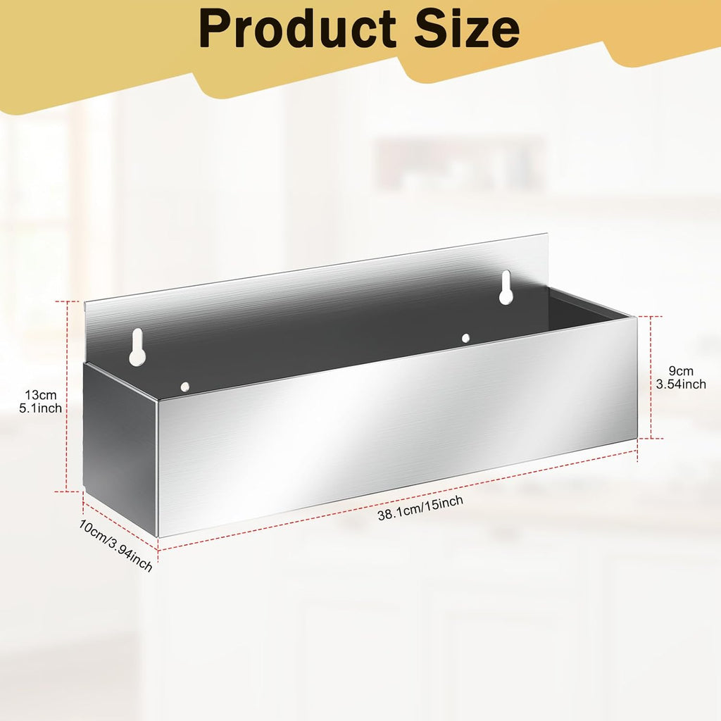 2 PCS 15 Inch Stainless Steel Liquor Bottle Holder,Single Speed Rail Bottle Holder,Wall Mounted Rack for Bottle Storage,Suitable for Bars, Kitchens