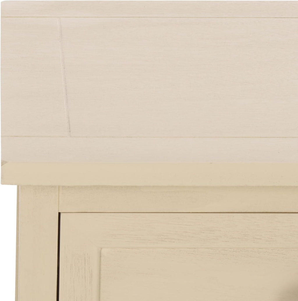 SAFAVIEH Furniture - Carrie 3-Shelf Side Table - Sand - Solid Wood - Farmhouse Tiered Design - Ideal for Living Room, Entryway, Home Office, 16" W x 13" D x 26" H - Fully Assembled (AMH5700J)
