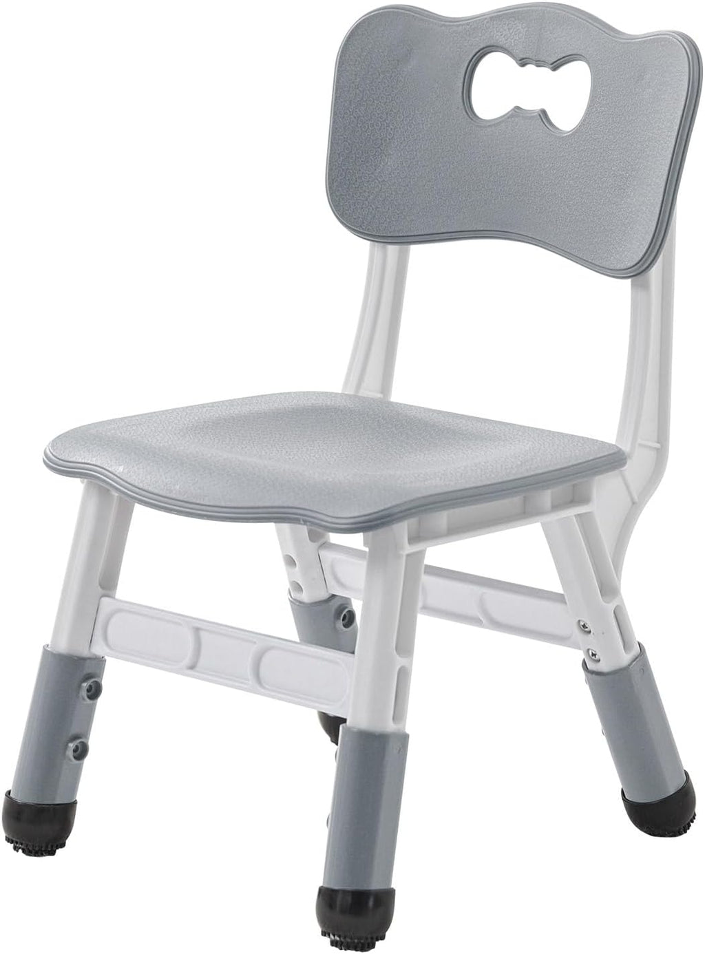 UNICOO Kids Chair, Height Adjustable Toddler Chair, Stackable Children Classroom Chair for Preschool, Daycare, Playroom and Home, Non-Slip Learning Chair (Gray, Set of 4)