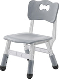 UNICOO Kids Chair, Height Adjustable Toddler Chair, Stackable Children Classroom Chair for Preschool, Daycare, Playroom and Home, Non-Slip Learning Chair (Gray, Set of 4)