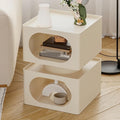 Modern Metal Square Nightstand 2-Tier Open Storage Small Bedside Table Sofa End Table for Living Room & Office Heavy Duty