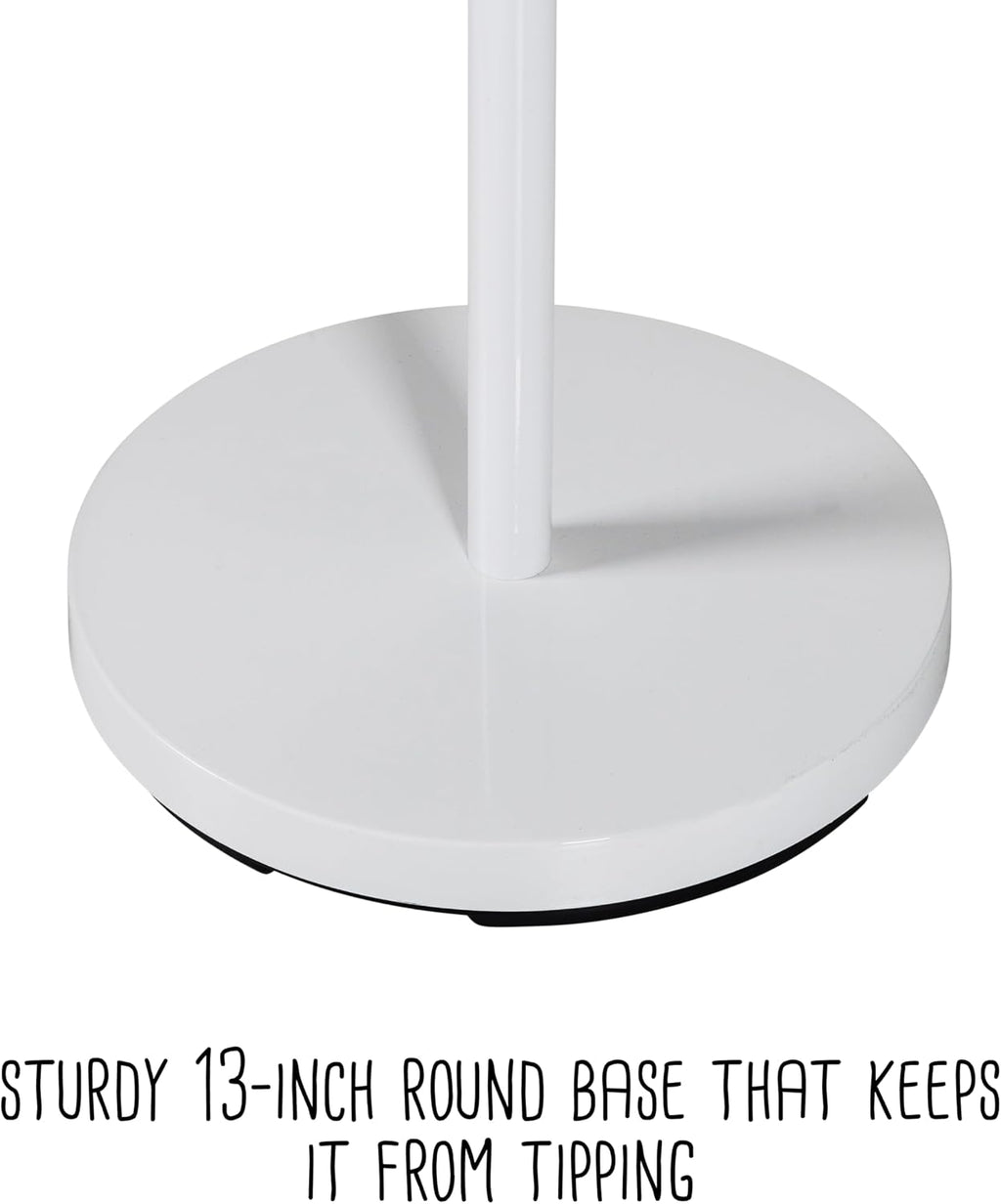 Honey-Can-Do Standing Coat Rack/Entryway Coat Rack Tree, White With Wood Accents