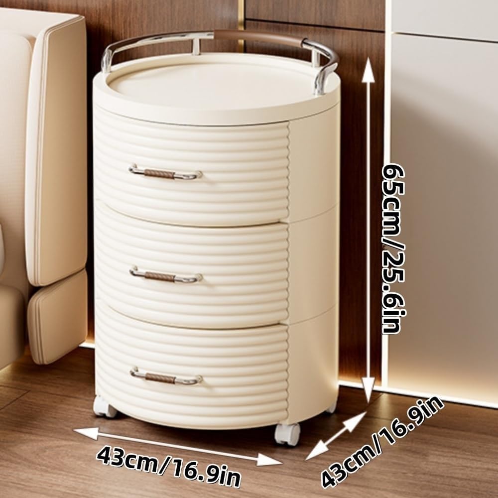 Storage Cabinet Multi-Layer Nightstand with Drawers Small Dresser and Organizer Bedside End Table for Living Room All Occasion(Clear)