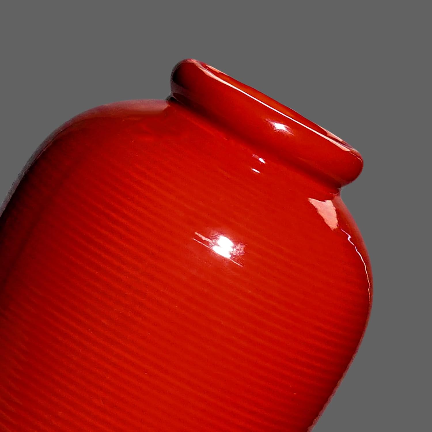 Red Ceramic Vase for Home Decor - 11 Inch Tall Modern Decorative Vase for Centerpieces, Boho Flower Vase for Pampas Grass, Christmas, Living Room, Kitchen, Fireplace, Entryway, Shelf Decor