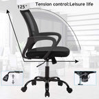 Office Chair Ergonomic Desk Chair with Lumbar Support & Armrest Height Adjustment Swivel Rolling Mid Back Breathable Mesh Chair PC Executive Works Task Computer Chair for Home Office, 2 Pack