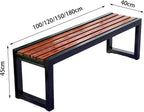 Colorful Outdoor Bench with Solid Wood seat and Metal Frame, Capable of Supporting 400kg, Suitable for Streets, Parks, and courtyards C 150cm