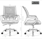 BestOffice Ergonomic Office Chair Mesh Cheap Desk Chair Task Computer Chair Lumbar Support Modern Executive Adjustable Rolling Swivel Chair for Back Pain, White