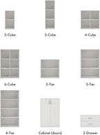 Homes: Inside + Out Apexa 3-Cube Storage Organizer Shelves, Stackable Wood Bookcase Fits Cubby Bins for Organization, Dorm Teen Room Decor & Home Office, White