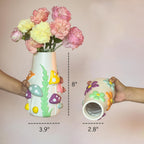 GUGUGO Pastel Mushrooms Vase for Flower, 8-Inch-Tall Rainbow Funky Mushroom Decor, Eclectic Vases for Flowers, Unique Colorful Decorative Vase, Cute Room Decor Aesthetic