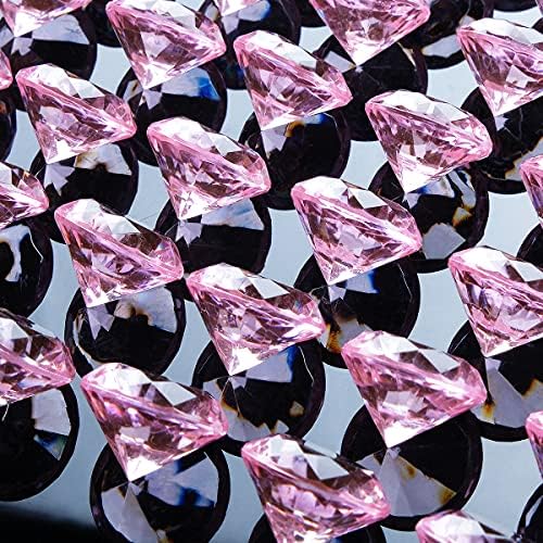 Acrylic Diamond Fake Gems Vase Filler, Babenest 240pcs 3/4 Inch Faux Diamonds Crystals Jewels for Table Scatters Wedding Party Event Arts & Crafts Birthday Decoration Favor (Pink)