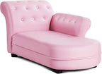GLACER Kids Sofa, Pink Toddler Couch Princess Sofa with PVC Leather and Embedded Crystal, Upholstered Children Chaise Lounge, Baby Sofa Chair Children Armchair for Girls