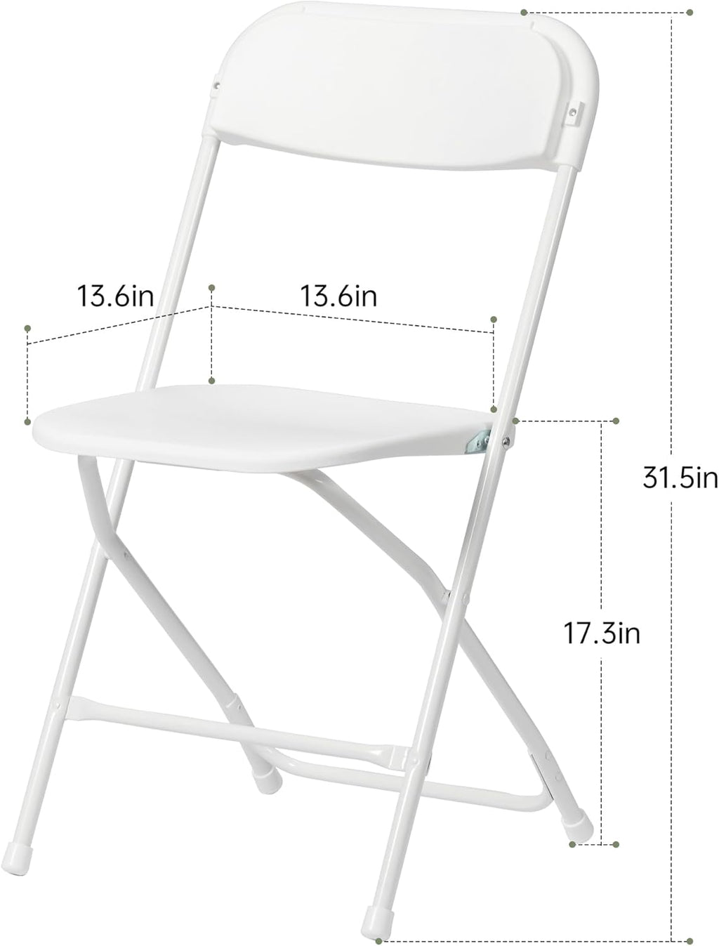 100 PCS Plastic Folding Chair, Portable Commercial Chair, Heavy-Duty Plastic Folding Chairs, Folding Chair with 350 LB Capacity for Wedding Party Outdoor Indoor White