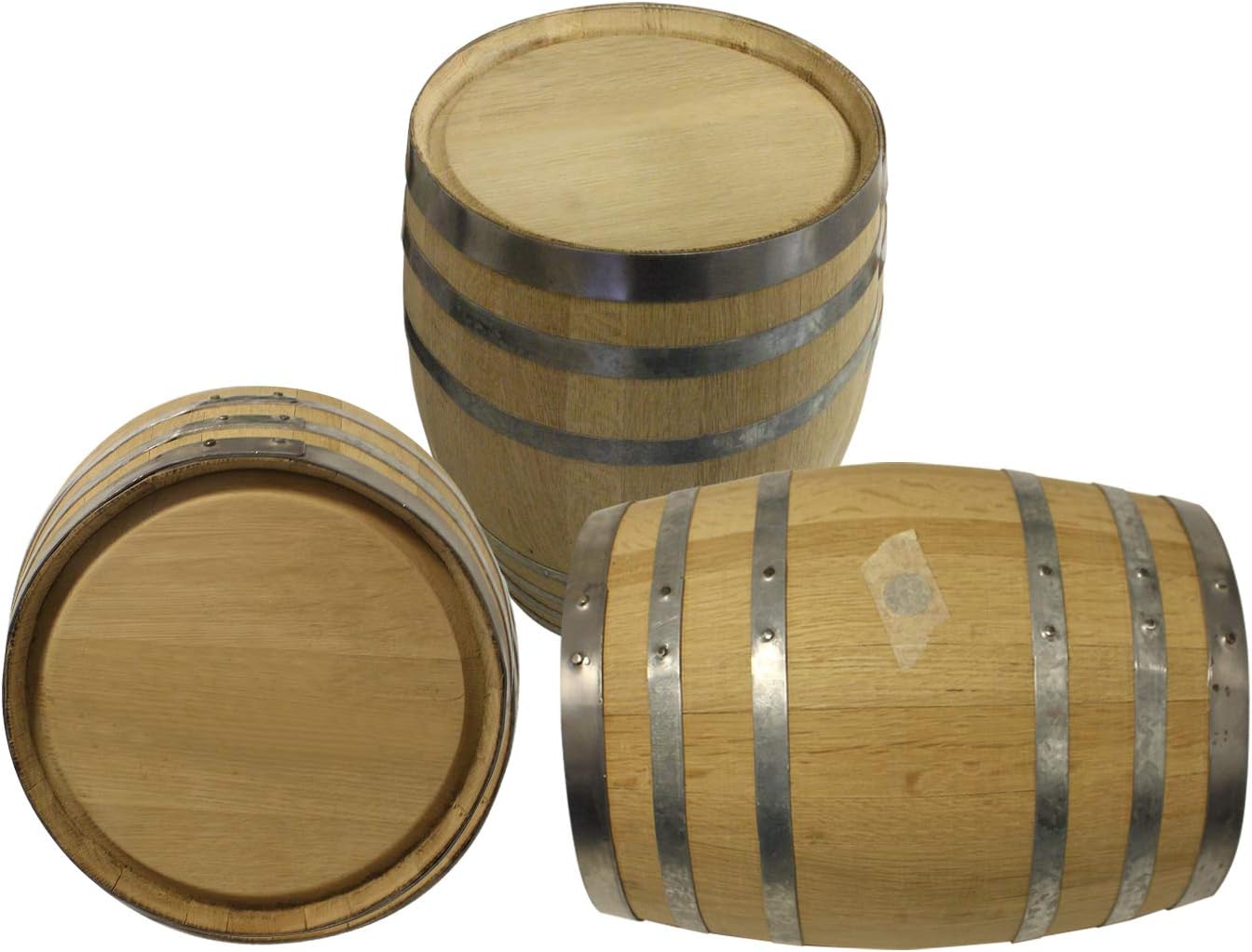 (Set of 5) - 5 Gallon New White Oak Barrel For Aging Whiskey, Bourbon, Wine, Cider, Beer Or As Decor