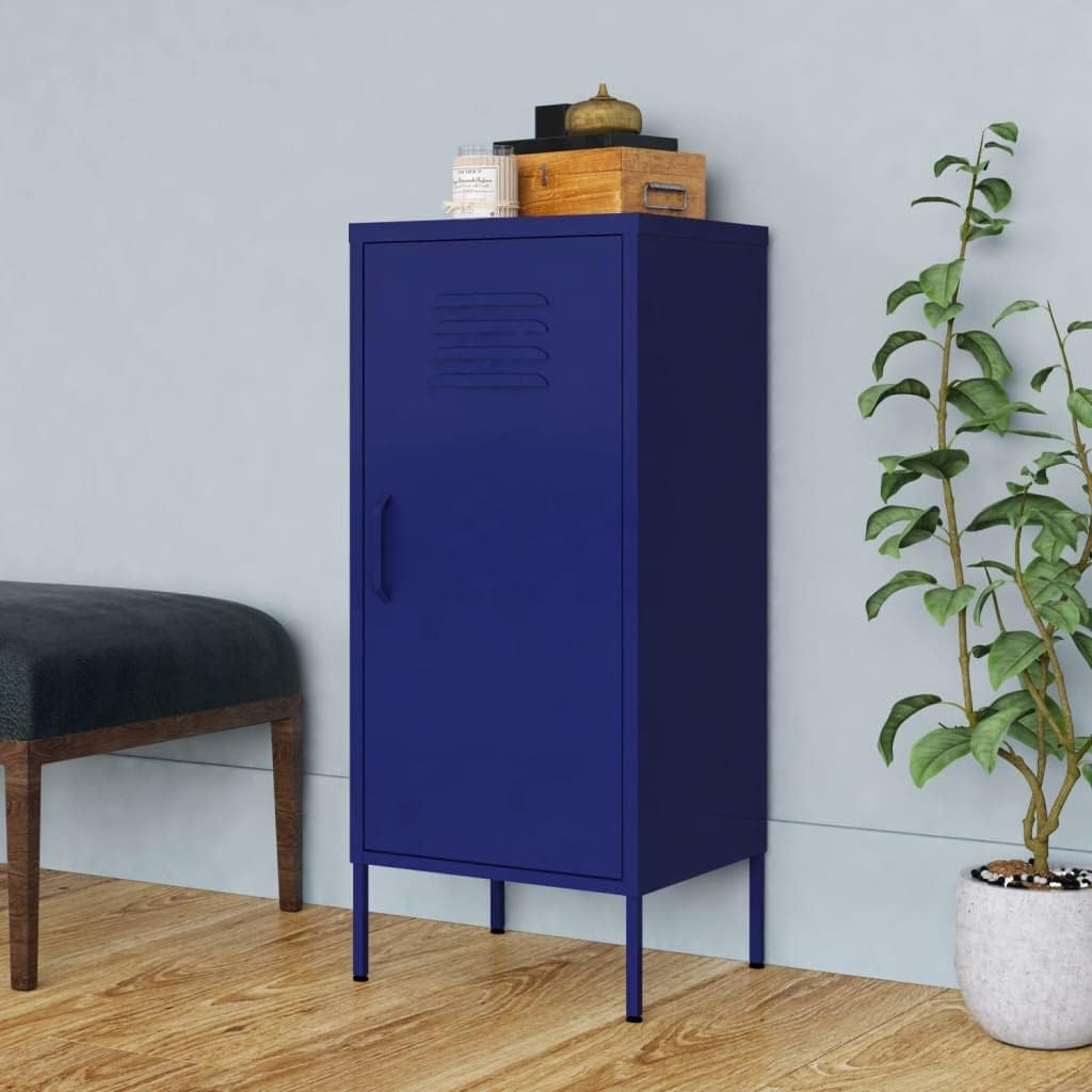 Steel Storage Cabinet Navy Blue 16.7x13.8x40 in with 2 Adjustable Shelves, 132.3 lb Total Load, Floor Cabinet for Bathroom, Kitchen, Pantry and Garage Organization
