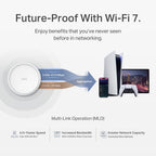 TP-Link Deco 7 BE25 Dual-Band BE5000 WiFi 7 Mesh Wi-Fi Router | 4-Stream, 240 Mhz Channels | Covers up to 2,600 Sq.Ft | 2X 2.5G Ports Wired Backhaul | VPN, MLO, HomeShield, Free Expert Help, 1-Pack