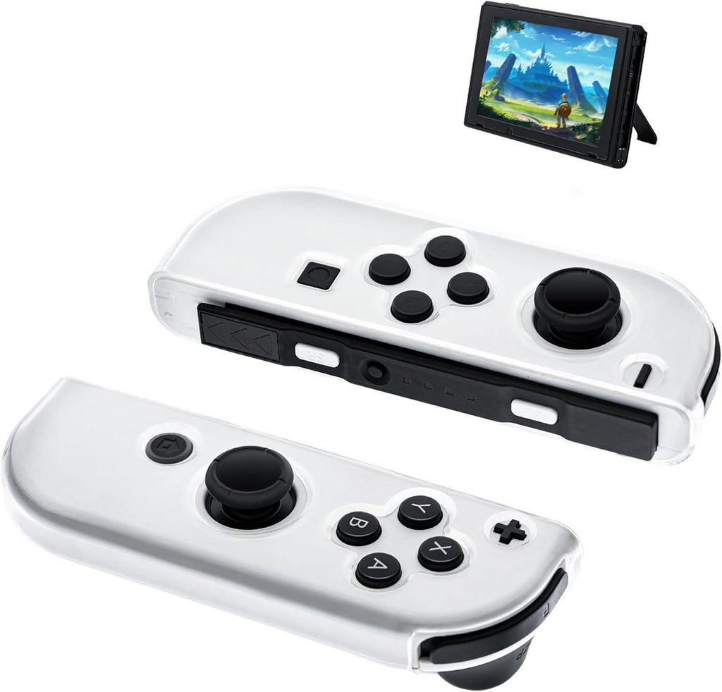 Mcbazel Transparent TPU Case for Switch JoyCon Controllers, Protective Cover Anti-Slip Grip Clear Skin Compatible with NS Switch/OLED(NOT for NS 2)