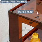 Clear Acrylic End Table, Acrylic Nightstand, 3 Tier Small Side Table, Modern Bedside Table, Coffee Table with Storage for Living Room Bedroom,Lake Blue