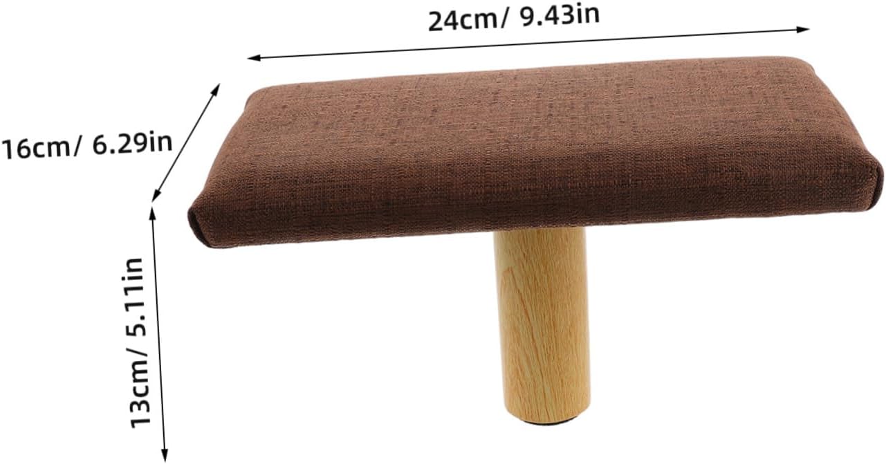 STOBAZA Wooden Zen Stool Kneeling Bench with Comfortable Sitting Posture and Stable Support, Coffee Color, Cotton Cloth Cushion, for Home Decor and Office Meditation Practice