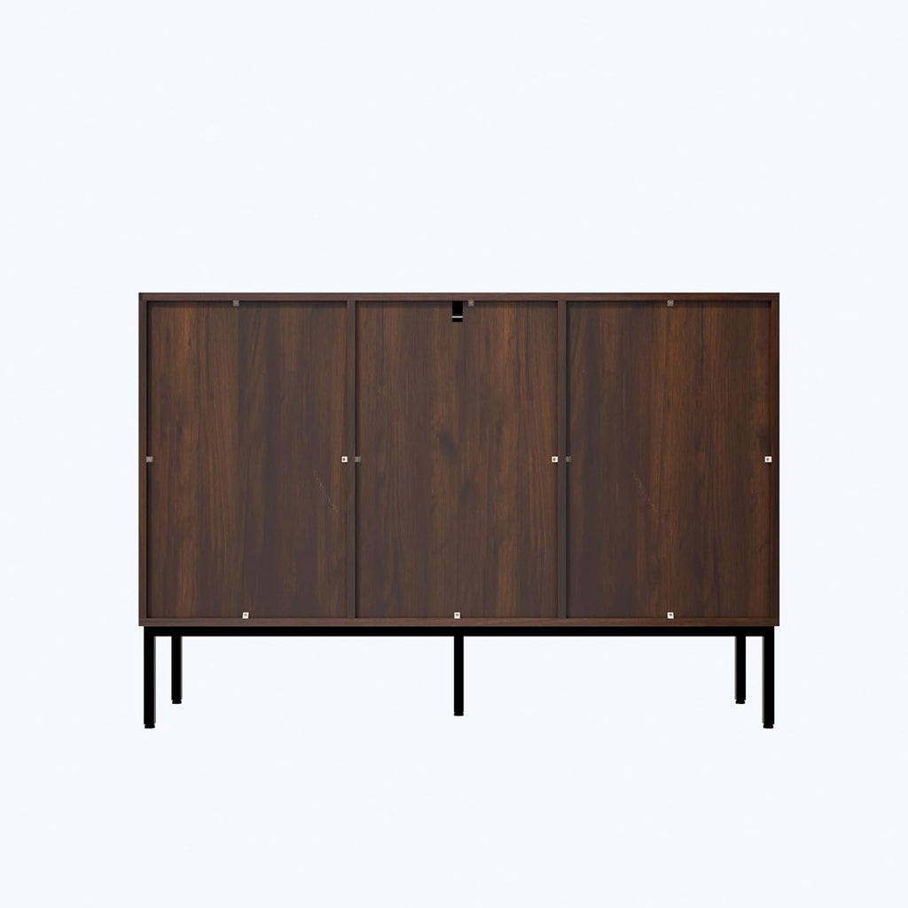 Fluted Sideboard, Buffet Cabinet with Storage, Wooden Accent Console Cabinet with Doors and Adjustable Shelves, for Living Room, Dining Room, Entryway, Hallway, 47.3"