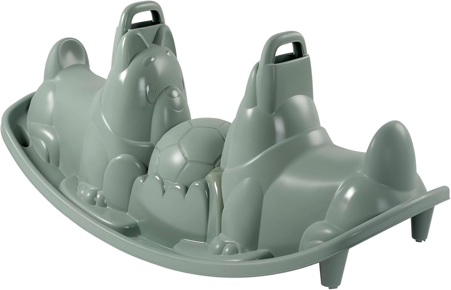 Smoby Life - Swing dogs - 2 ergonomic seats, 1 middle seat, 2 handles - Recycled material - From 18 months - Made in France