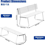Outdoor Benches, Patio Benches for Outdoors, Features a Cast Iron Frame with Strong Load Bearing Capacity, Making It Suitable for Gardens and Courtyards.(Green,Backless)