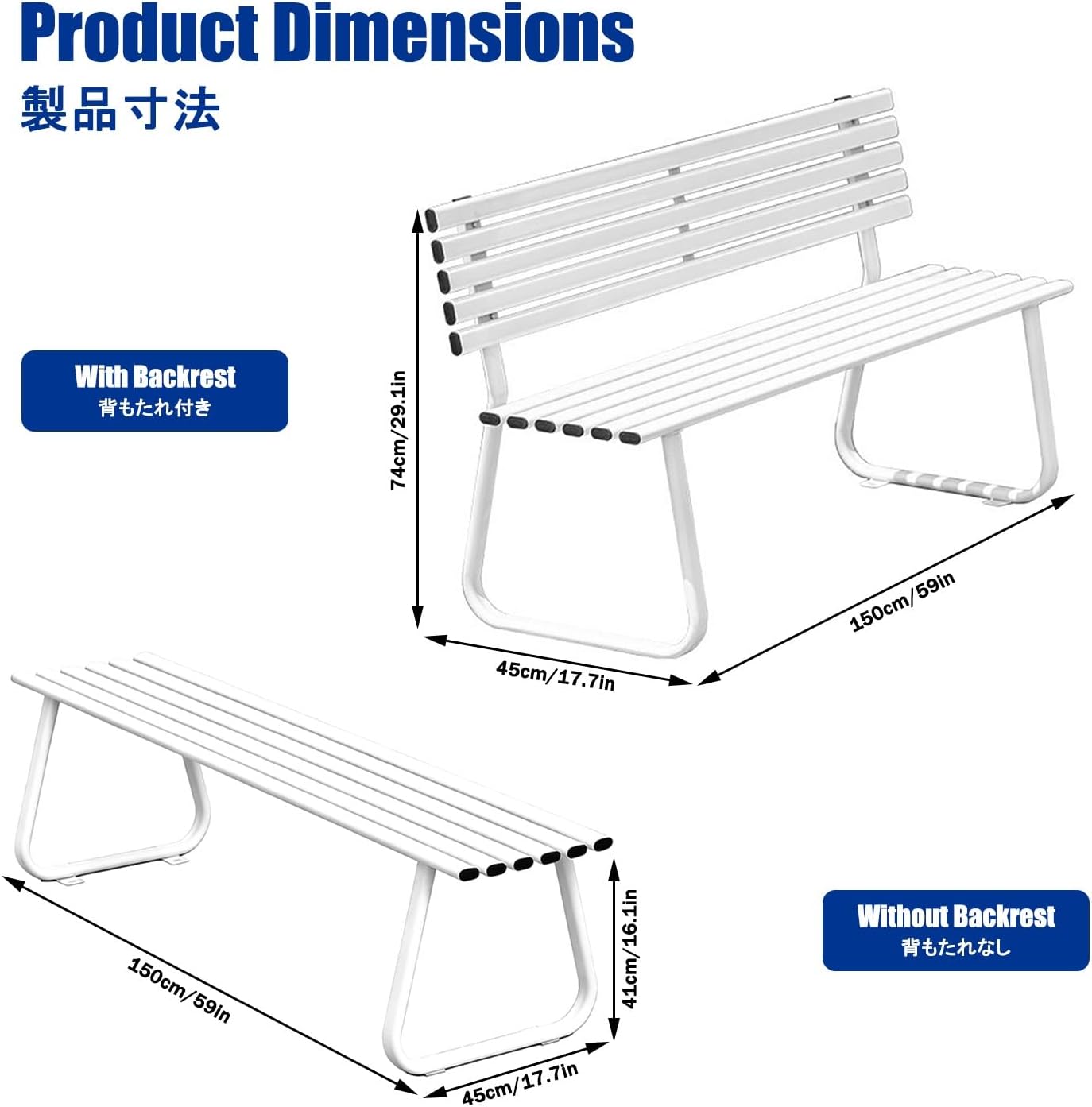 Outdoor Benches, Patio Benches for Outdoors, Features a Cast Iron Frame with Strong Load Bearing Capacity, Making It Suitable for Gardens and Courtyards.(Green,Backless)