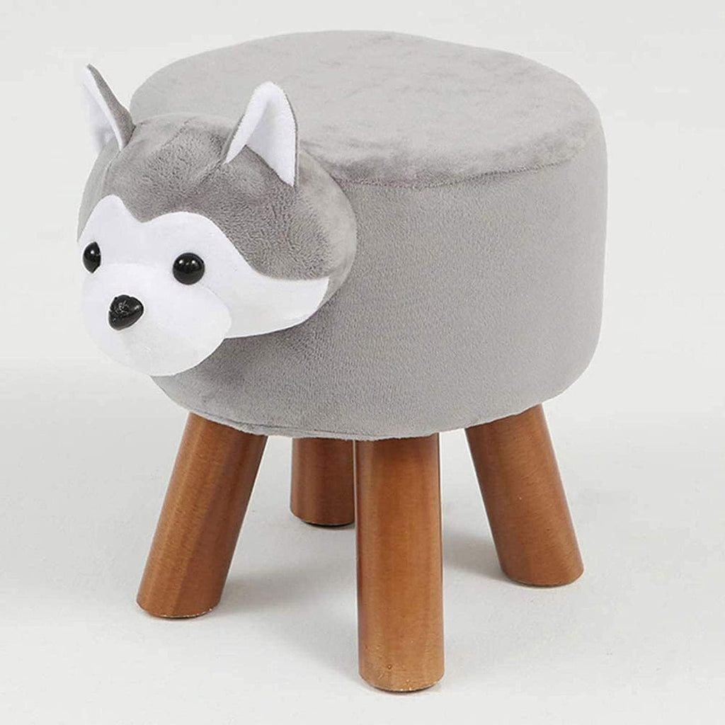 BABYCE Ottoman Stool Animal Shaped Ottoman,upholstered Tray Ride-on Footrest Stool Solid Wood Padded Seat Bench Storage Footstool