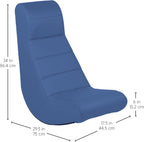Factory Direct Partners Soft Ergonomic Horizontal Soft Floor Video Rocker - Cushioned Ground Chair Great for Reading, Gaming or Watching TV for Kids, Teens and Adults - Navy, 10489-NV