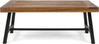 Christopher Knight Home Carlisle Outdoor Acacia Wood Coffee Table, Sandblast/Rustic Metal