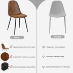FurnitureR Mid-Century Modern Suede Dining Chairs Set of 4 with Metal Legs, Upholstered Fabric Accent Side Chair for Dining Room, Kitchen Living Room, Café, Brown