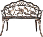 38.5" Cast Aluminum Outdoor Courtyard Decoration Park Leisure Rose Chair