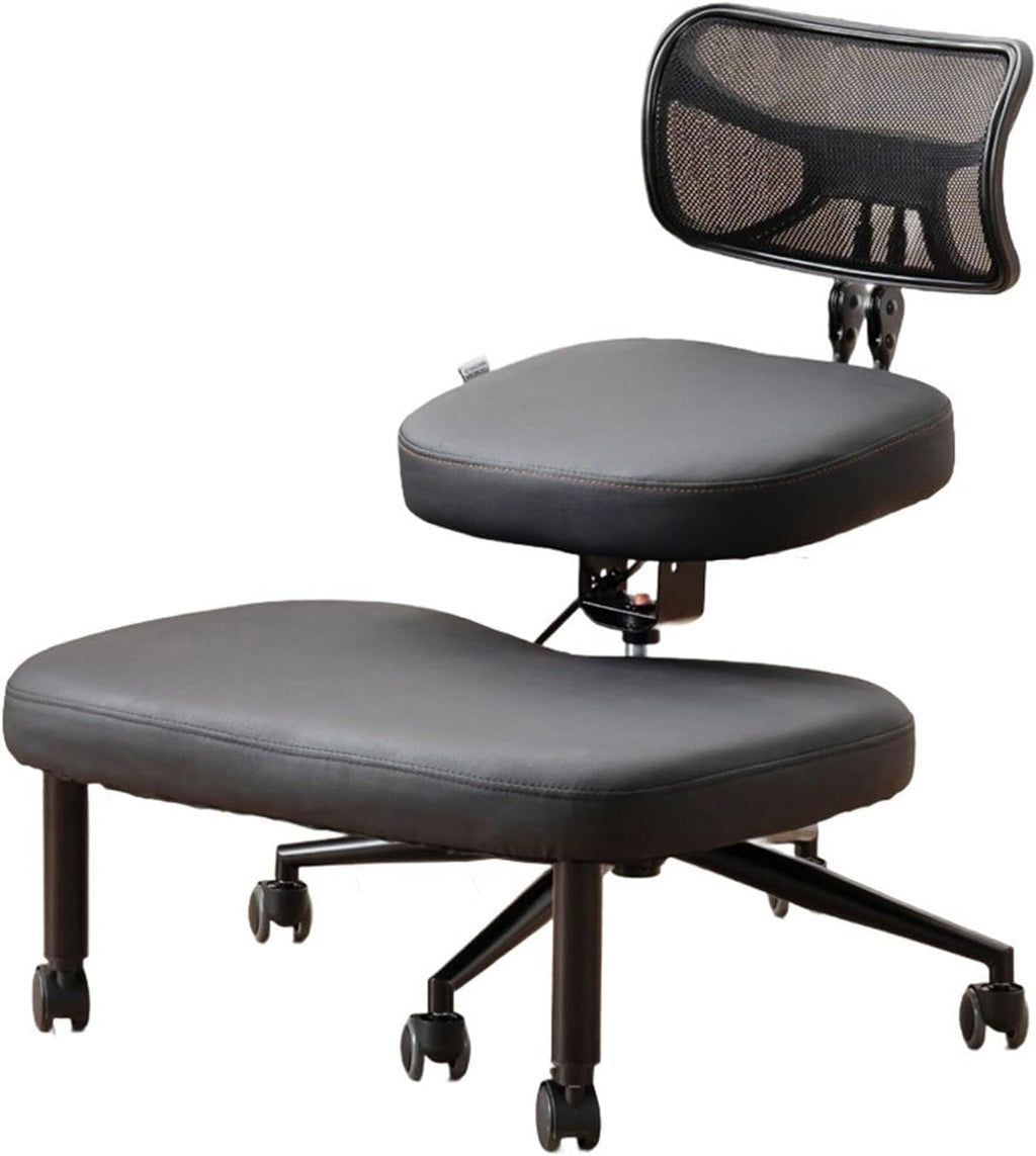 Kneeling Chair with Backrest,Rolling Ergonomic Posture Chair,45-60cm Adjustable Positions,Back Support for Office and Home