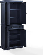 Maykoosh Kitchen Pantry Cabinet - 30" Wide Storage - Distressed Navy - 2 Door