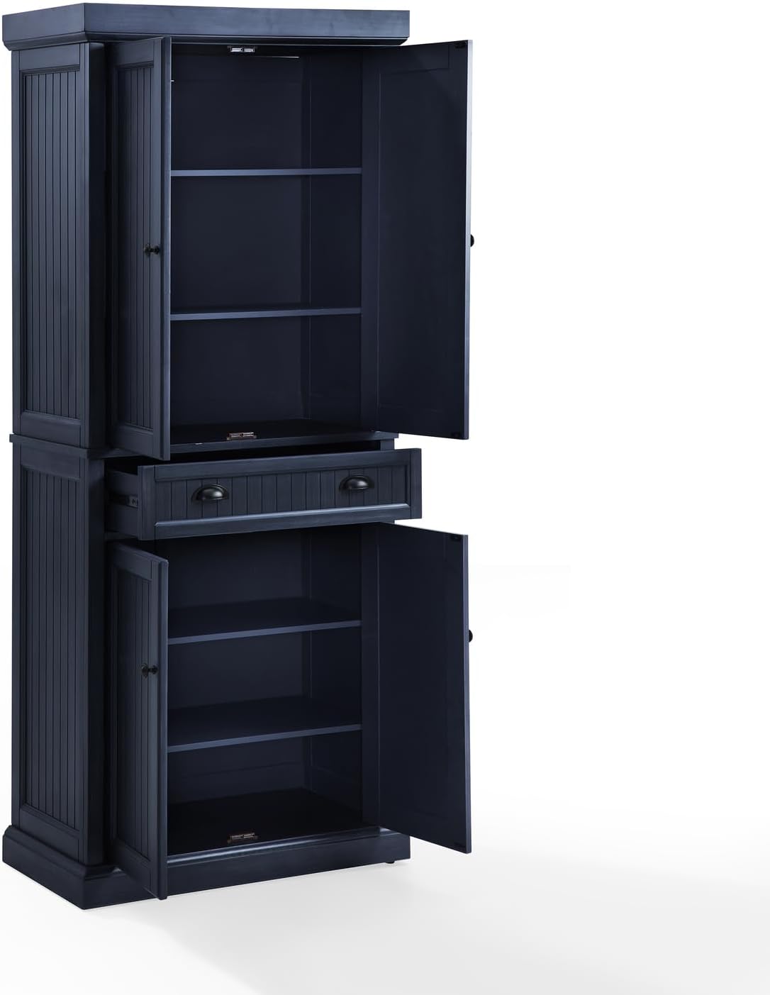 Maykoosh Kitchen Pantry Cabinet - 30" Wide Storage - Distressed Navy - 2 Door