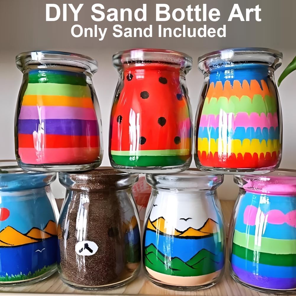 0.85LB White Adult Sand Art for Bottles, Art Sand Assortment Decorating Adhesive Sand Art Pictures, Fine Sand for DIY Sand Painting, Colored Sand Arts for Wedding Decoration