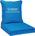 Detiblue Custom Size Chair Cushion Set, Seat & Back Replacement Cushions for Indoor Outdoor Furniture, Personalized Fabric & Print Options with Soliguard Performance