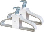3 Sprouts - Adult Velvet Hangers - Non Slip Felt Clothing Hanger Set - Durable & Slim for Space Saving - Ideal Velvet Hangers for Organization - Lightweight Thin Clothes Hangers - Pack of 30 - Gray