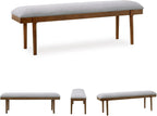 Signature Design by Ashley Lyncott 59" Upholstered Solid Wood Frame Dining Bench, Gray/Brown
