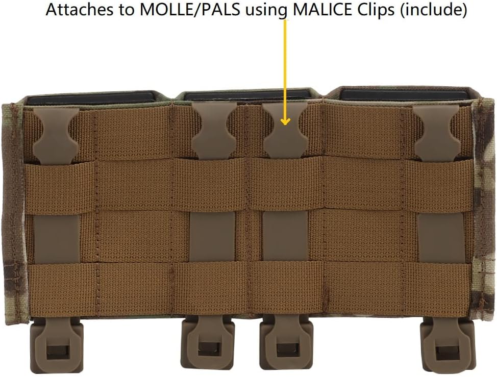Triple Molle Mag Pouch 5.56 Tactical Open Top Magazine Holder Carrier with Quick Release Magazine Pouch Insert